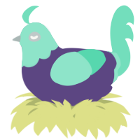 A overcast and mint chicken with a head pattern