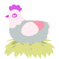 A silver and rose chicken with a head pattern