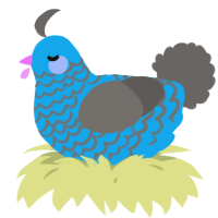 A sky and grey chicken with a lace pattern
