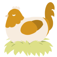 A cream and ochre chicken with a head pattern
