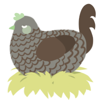 A ash and bark chicken with a lace pattern