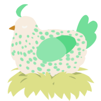 A cream and spring chicken with a speckle pattern