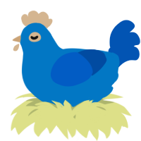 A sapphire and ultramarine chicken