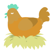 A orange and gold chicken with a head pattern