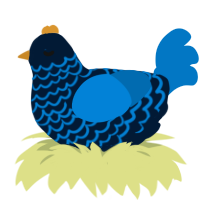 Quiet, a tumblr and sapphire chicken with a lace pattern