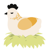 A cream and honey chicken with a neck-speckle pattern