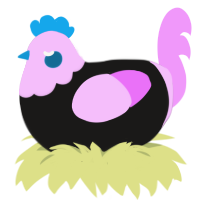BluePink Tourmaline, a sable and lavender chicken with a head pattern