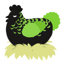 A sable and grass chicken with a half-lace pattern