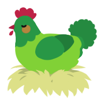 A grass and viridian chicken with a head pattern