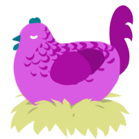 A orchid and plum chicken with a half-lace pattern