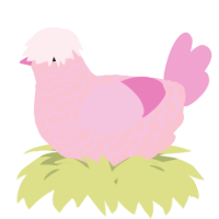 A rose and pink chicken with a lace pattern