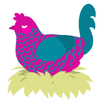 A fuchsia and sea chicken with a lace pattern
