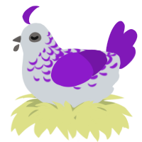 A mist and violet chicken with a half-lace pattern