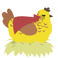 Ollie Yun, a yellow and brown chicken with a half-lace pattern