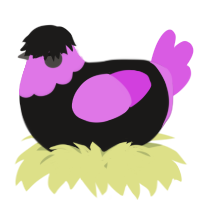 A sable and orchid chicken with a head pattern