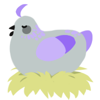 air freshener, a silver and lilac chicken with a neck-speckle pattern