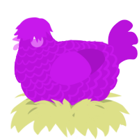 A amethyst chicken with a lace pattern