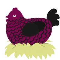 Wine-Dark Sea, a wine and sable chicken with a lace pattern