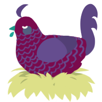 A wine and overcast chicken with a lace pattern