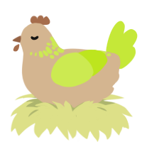 Pinto Bean, a beige and lime chicken with a neck-speckle pattern