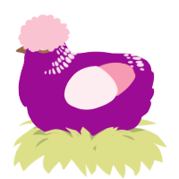 A plum and rose chicken with a neck-band pattern