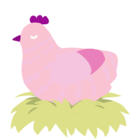 Syphilis, a rose and pink chicken with a bar pattern