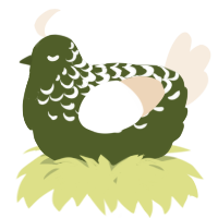A olive and cream chicken with a half-lace pattern