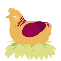 A honey and maroon chicken with a neck-band pattern