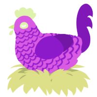 A orchid and violet chicken with a lace pattern