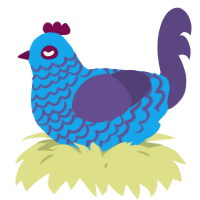 A sky and overcast chicken with a lace pattern
