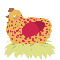 A honey and crimson chicken with a speckle pattern