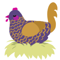 A overcast and gold chicken with a lace pattern