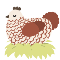 A cream and russet chicken with a lace pattern