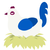 (unnamed), a white and ultramarine chicken