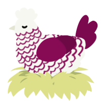A white and wine chicken with a lace pattern
