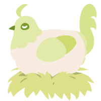A cream and lemon chicken with a head pattern