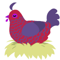 (unnamed), a crimson and overcast chicken with a lace pattern