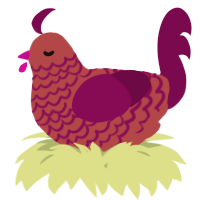 A red and wine chicken with a lace pattern