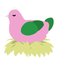A pink and viridian chicken