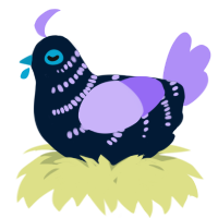 A tumblr and lilac chicken with a half-bar pattern
