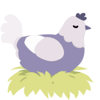 A lime and viridian chicken with a head pattern
