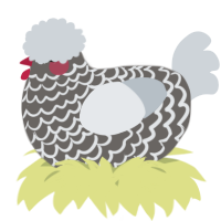 A grey and mist chicken with a lace pattern