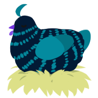 A tumblr and sea chicken with a bar pattern