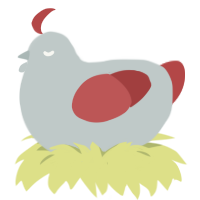 Altaïr, a silver and red chicken