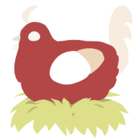 A red and cream chicken