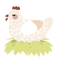 A cream chicken with a speckle pattern