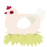 A cream and white chicken