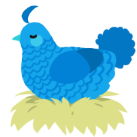 A sky and sapphire chicken with a lace pattern