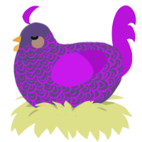 Nerds Gummy Cluster, a overcast and amethyst chicken with a double-lace pattern