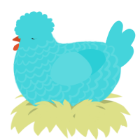 A aqua chicken with a lace pattern